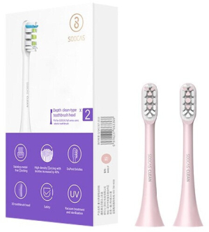 Купить Сменные насадки для зубных щеток Xiaomi SOOCAS 2 шт (BH01 / X3 Pro) розовые